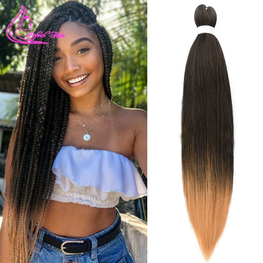 Synthetic Ombre Braids Extensions Senegal Twist Yaki Straight Crochet Hair-hair extensions-Bennys Beauty World