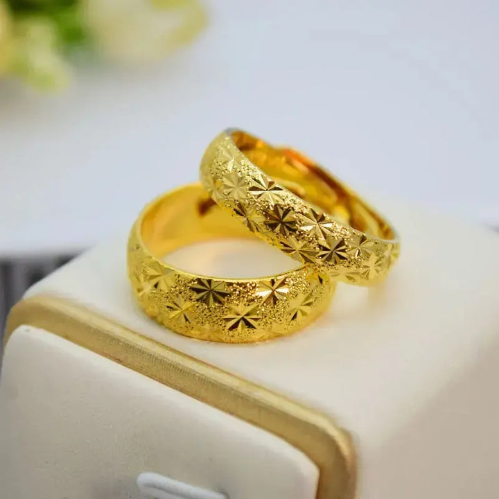 14K Gold Filled Gypsophila Ring – Fade-Free Wedding &amp; Engagement Band for Men &amp; Women-Ring-Bennys Beauty World