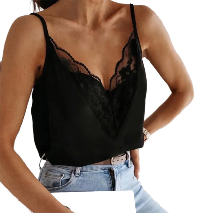 Women's  Lace Splicing V-Neck Suspender Camisole Top