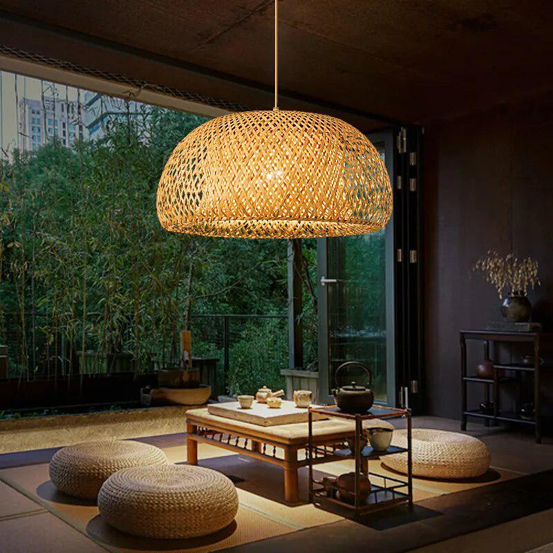 Bamboo Wicker Rattan Lamps-Light Fixtures-Arlik interiors