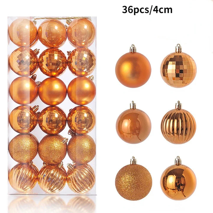 1Box 24/36pcs Christmas Ball Christmas Tree Ornament