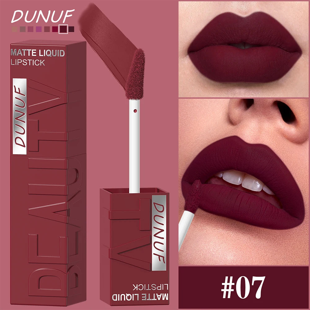 DUNUF Matte Velvet Lipstick – Long-Lasting, Waterproof &amp; Non-Transfer