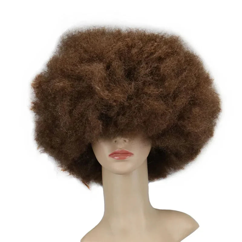 Super Big  Short Curly Cosplay Party Black Dance Afro Wigs Synthetic