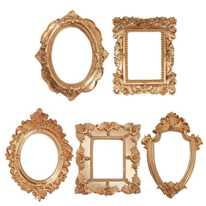 Mini Photo Frame Shooting Props Retro European Embossed Photography Background Nail Art Earrings DIY Jewelry Photo Frame Decor-Arlik interiors