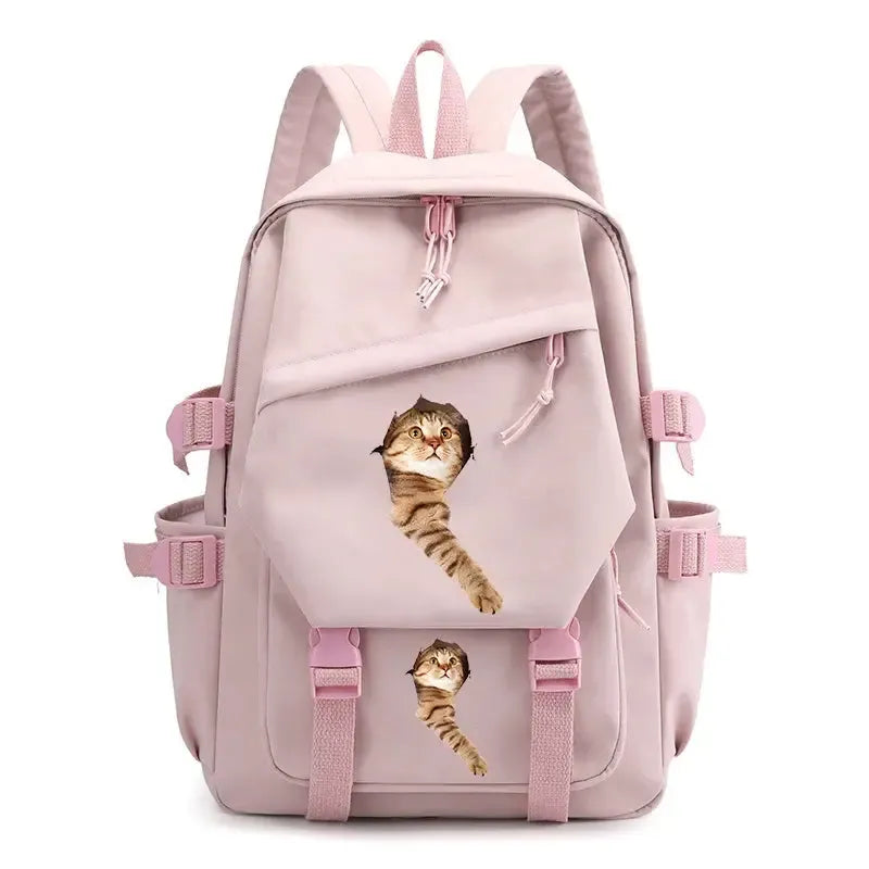 Back To School Cute Funny Cat Print Backpack-Backpack-Bennys Beauty World