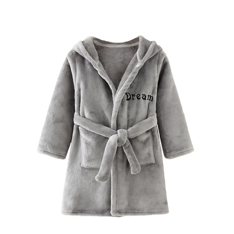 Kids Flannel Hooded Robe | Soft Cartoon Sleepwear | Ages 2–8