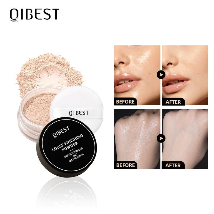 QIBEST Face Loose Powder Minerals Matte Setting Powder