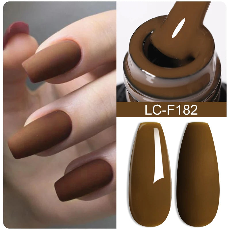 LILYCUTE Dark Brown Gel Nail Polish For Manicure Nails Art