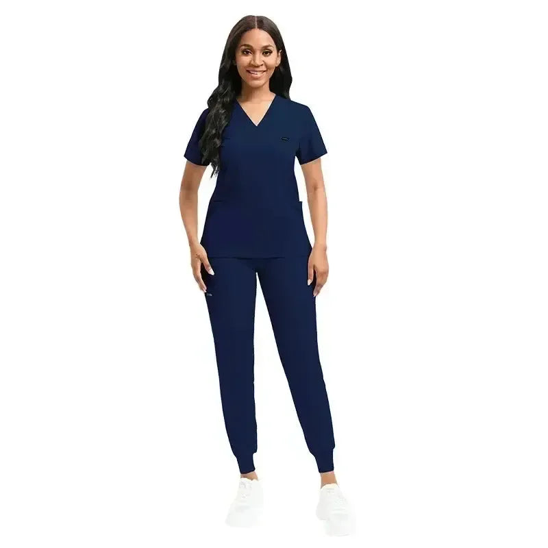 Multicolor Unisex Short Sleeve Medical Scrubs Set – Breathable V-Neck Uniforms-Scrubs-Bennys Beauty World