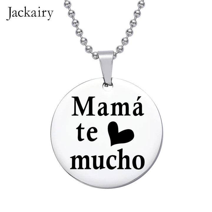 Spanish Mother&#39;s Day Keychain Mamá Te Quiero Mucho Keyring Pendant Necklace Birthday Christmas Gifts for Mom-Arlik interiors