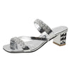 Shiny Gold Silver Women's Sandals Summer Crystal High Heels Shoes-Shoe-Bennys Beauty World
