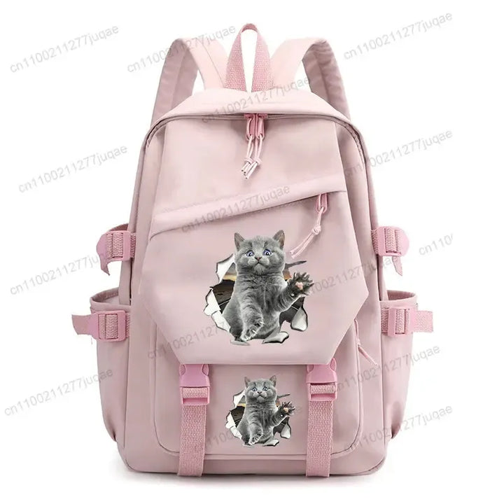 Back To School Cute Funny Cat Print Backpack-Backpack-Bennys Beauty World