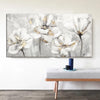 Abstract White and Golden Flower Canvas-Painting-Arlik interiors