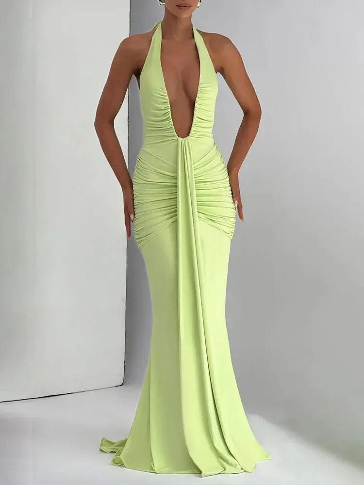 Mozision Women's Summer Halter Maxi Gown – Sleeveless Dress-Dresses-Bennys Beauty World