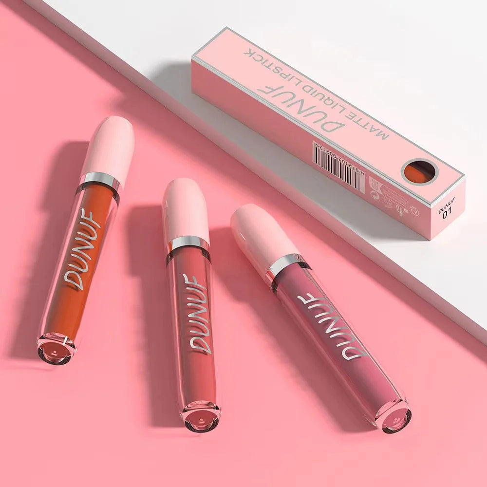 DUNUF Matte Lip Gloss Set – 5 Waterproof Velvet Lipsticks