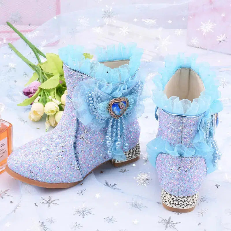 Princess Ankle Boots Plus Velvet Cotton Boots For Children-Shoes-Bennys Beauty World