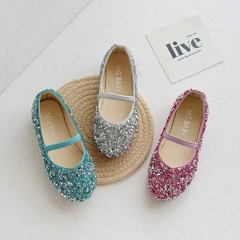 Girls Glitter Princess Dress Shoes – Party &amp; Wedding Ages 1–12 - Bennys Beauty World