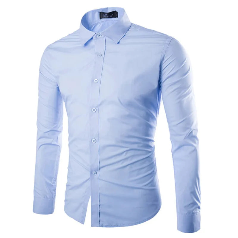 Men's Candy Color Long Sleeve Shirt Casual Fashion for Spring & Summer-Shirt-Bennys Beauty World