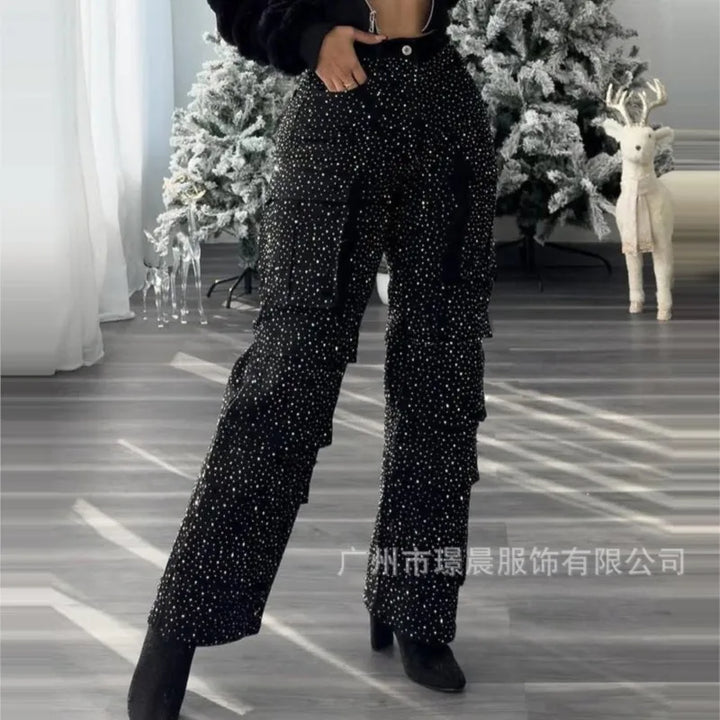 Women's High Waist Jeans Denim Casual Pants
