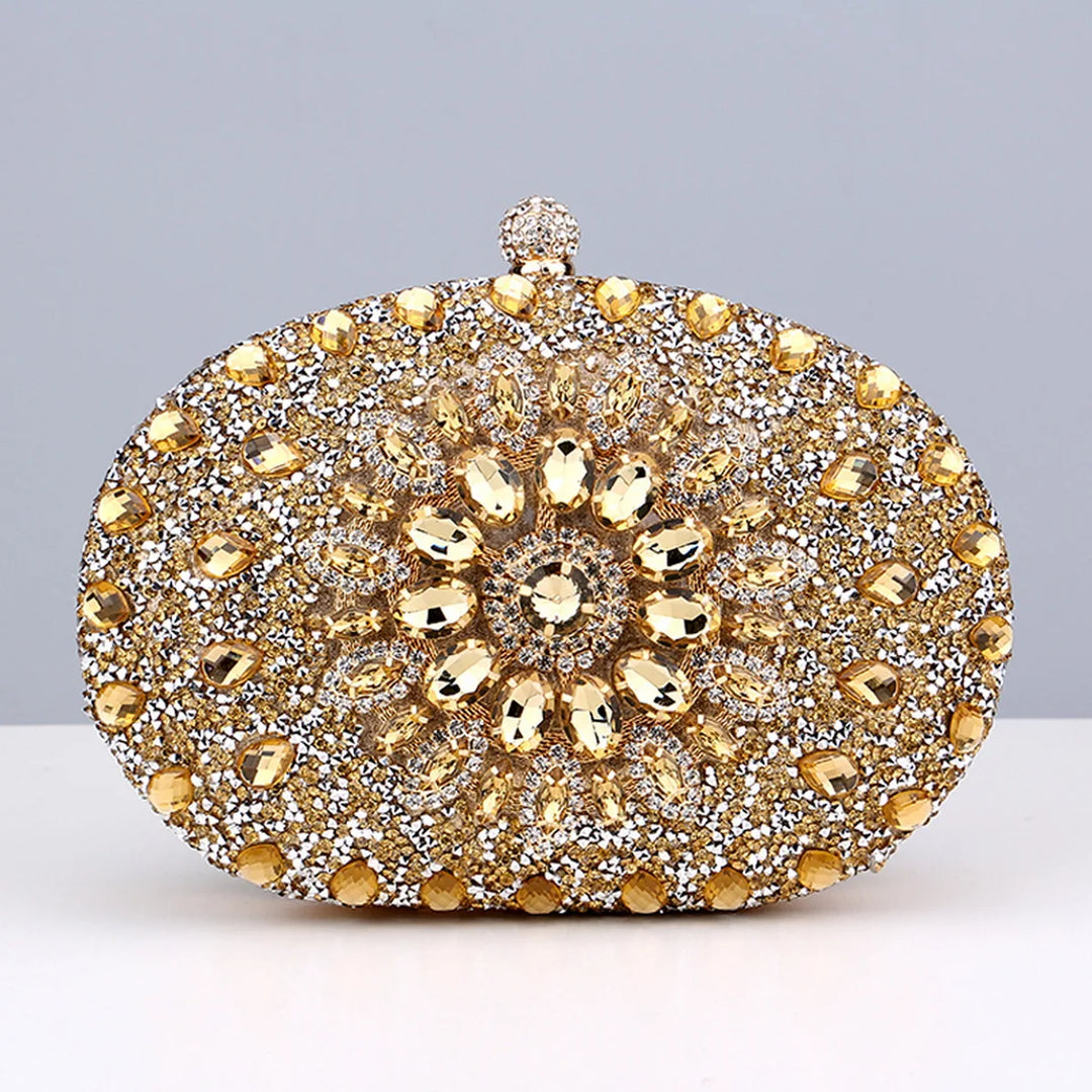 Flower Rhinestones Evening Bags Metal Prom Clutch