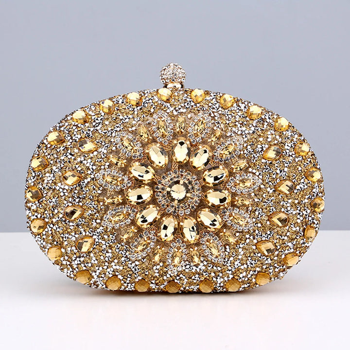 Flower Rhinestones Evening Bags Metal Prom Clutch