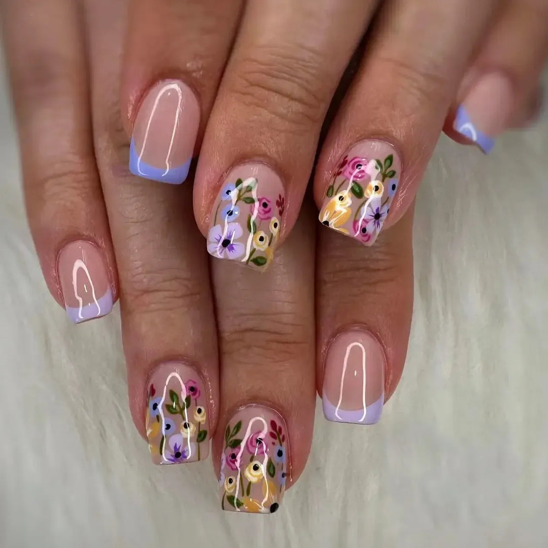 Short Square Press-On Nails – 24 Pcs Acrylic False Nail Tips | Bennys Beauty World-Nails-Bennys Beauty World