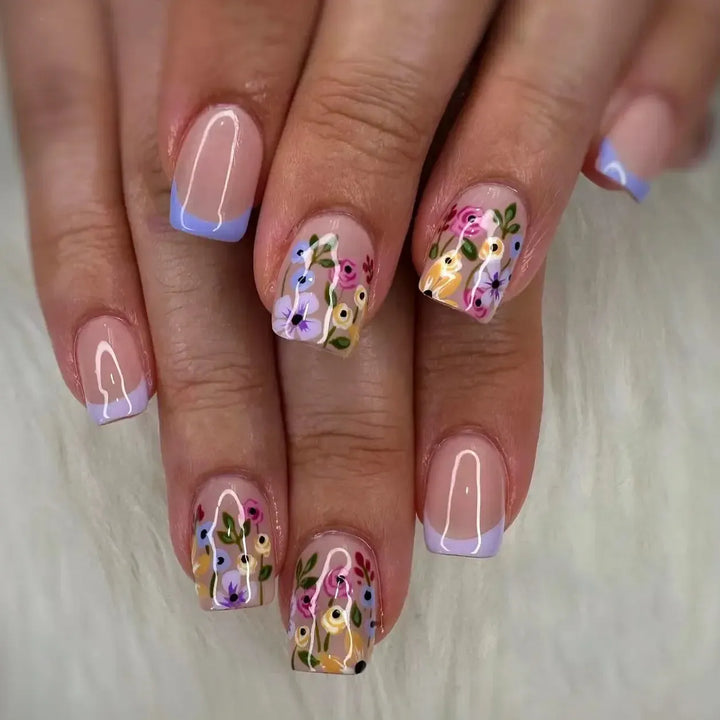 Short Square Press-On Nails – 24 Pcs Acrylic False Nail Tips | Bennys Beauty World-Nails-Bennys Beauty World