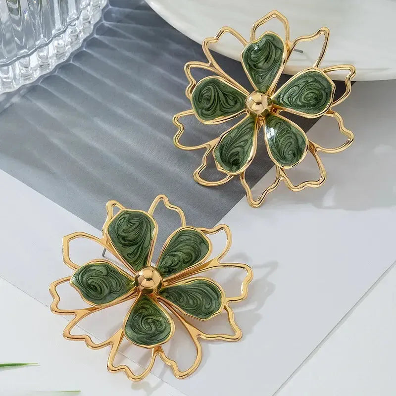 Botanical Flower Drop Earrings | Vintage Bohemian Style-earrings-Bennys Beauty World