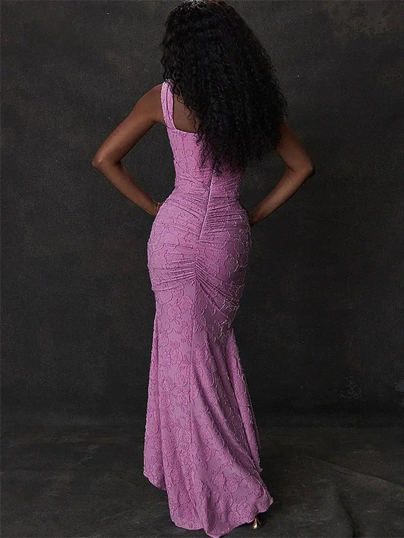 Purple Lace Women's Prom Dress-Dress-Bennys Beauty World