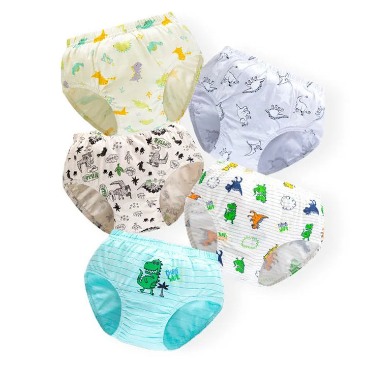 Boys Cotton Cartoon Briefs Multipack | Dinosaur &amp; Truck Print