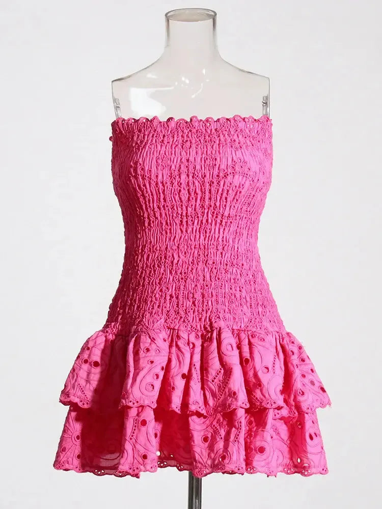 Women's Strapless Cut-Out Mini Dress-Dresses-Bennys Beauty World