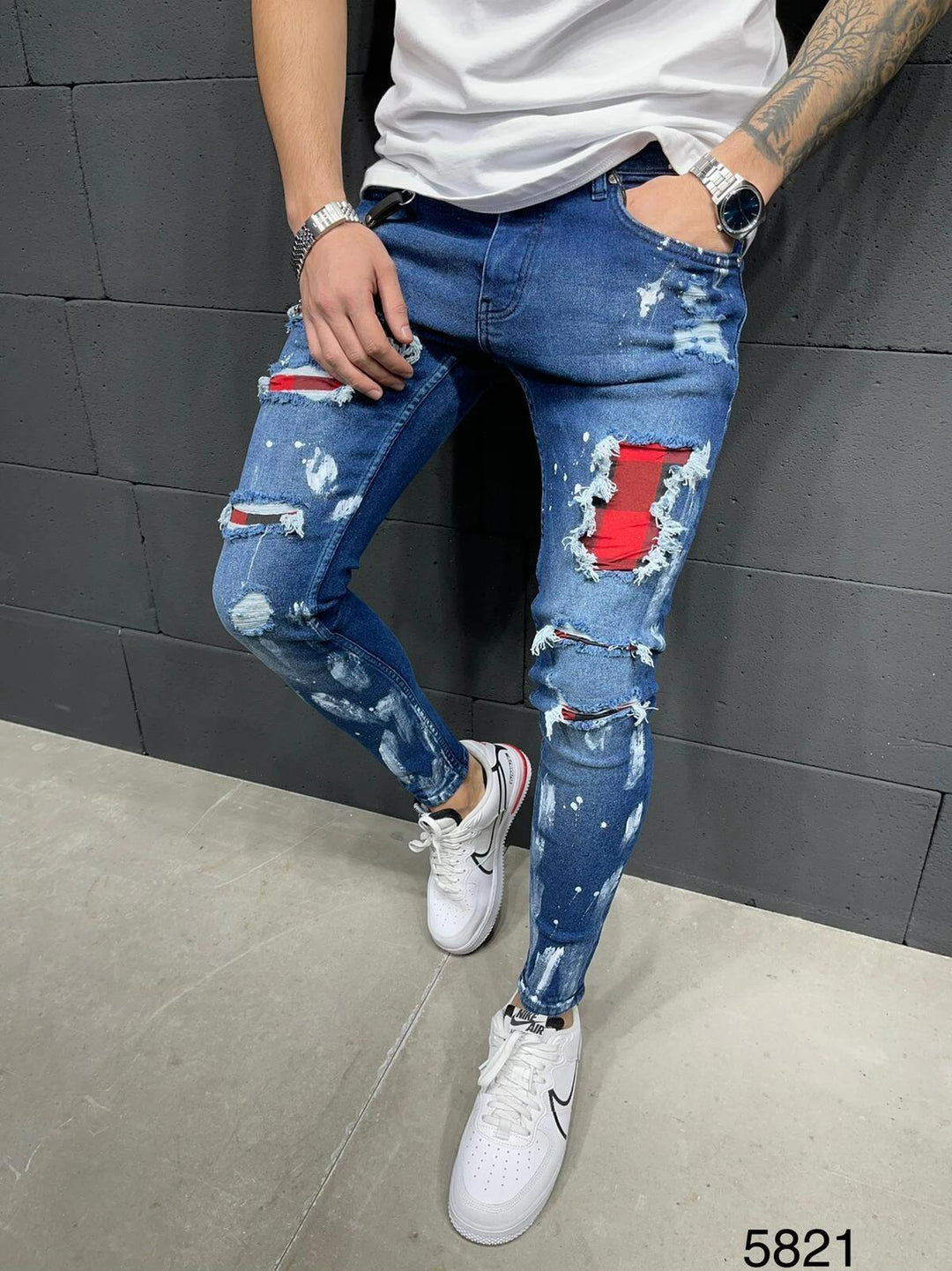 Men Pants Fashion Men Casual Pants Stretchy Demin Skinny Pants-pants-Bennys Beauty World