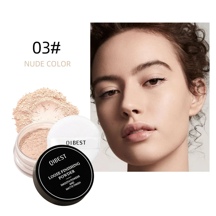 QIBEST Face Loose Powder Minerals Matte Setting Powder