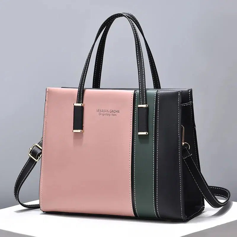 Patchwork Handbags For Women Adjustable Strap Handle Bag-Handbags-Bennys Beauty World