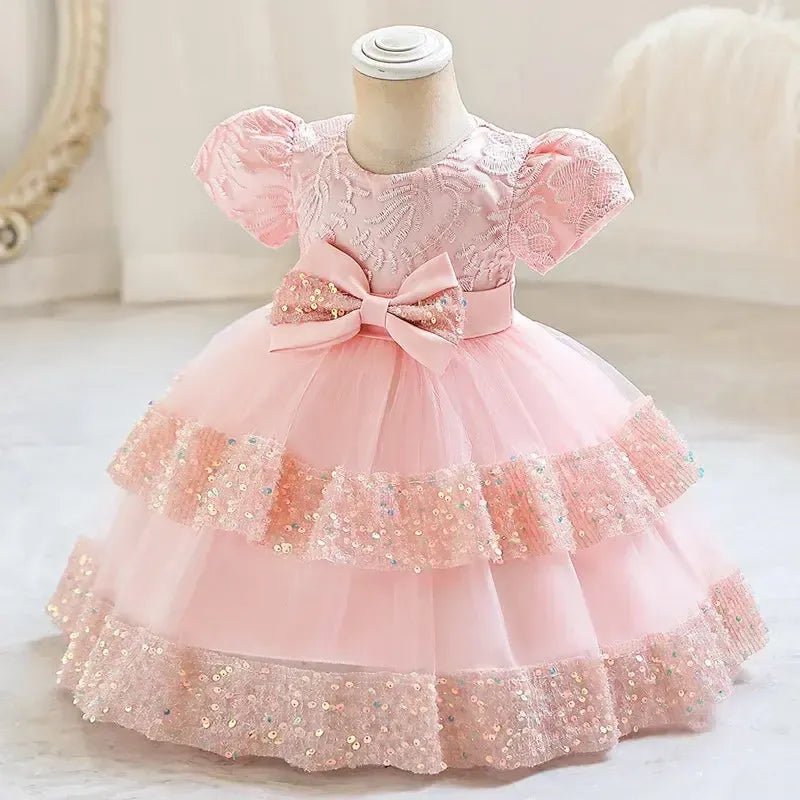 Girls Floral Princess Ball Gown – Formal Dress Ages 1–6 - Bennys Beauty World