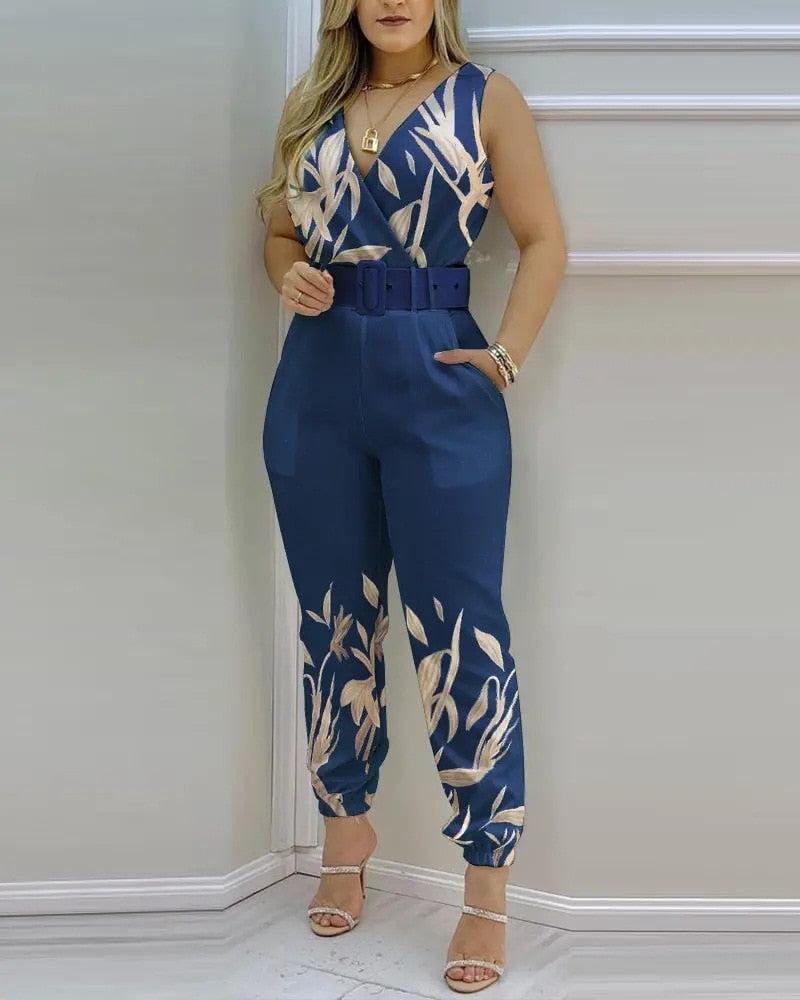 Women's Summer V-neck Jumpsuit-jumpsuit-Bennys Beauty World