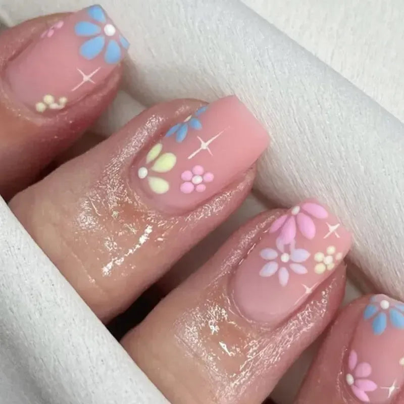 Short Square Press-On Nails – 24 Pcs Acrylic False Nail Tips | Bennys Beauty World-Nails-Bennys Beauty World