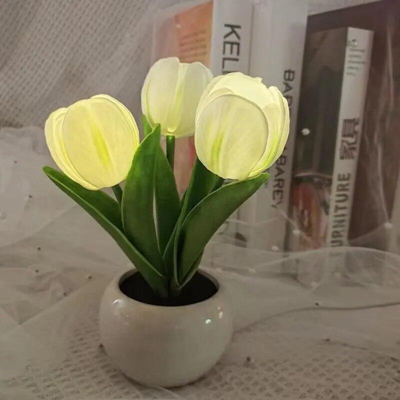 LED Tulip Table Lamp Bedside Night Light-Flowers-Arlik interiors