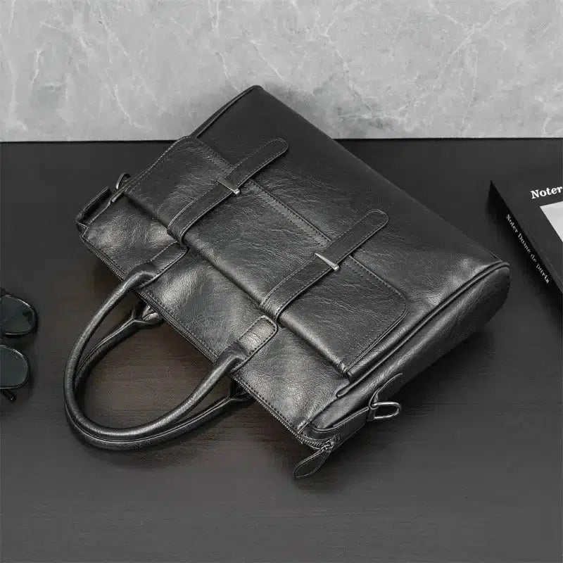 Business Handbags Men Briefcase Luxury Fashion Leather Satchels-bag-Bennys Beauty World