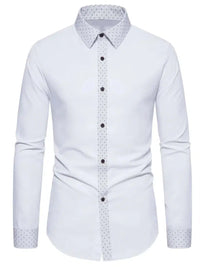 Men's contrast trim button down shirt Long sleeve shirts-Shirts-Bennys Beauty World