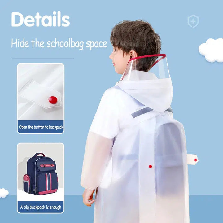 Children's Raincoat EVA Non Disposable Raincoat With Backpack Holder-Suit-Bennys Beauty World