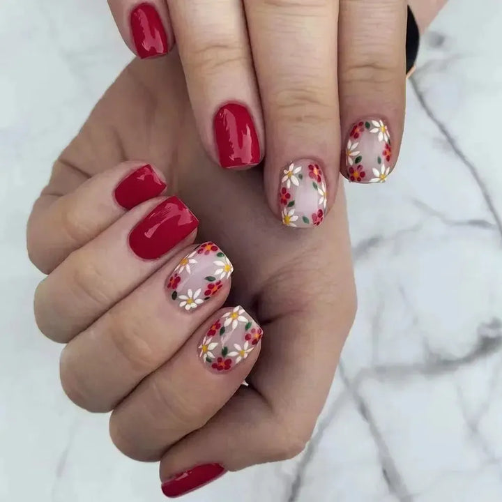 Short Square Press-On Nails – 24 Pcs Acrylic False Nail Tips | Bennys Beauty World-Nails-Bennys Beauty World