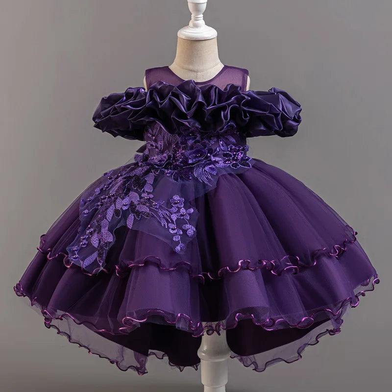3-10 Years Girls Tailing Dress Summer Sequins Dresses