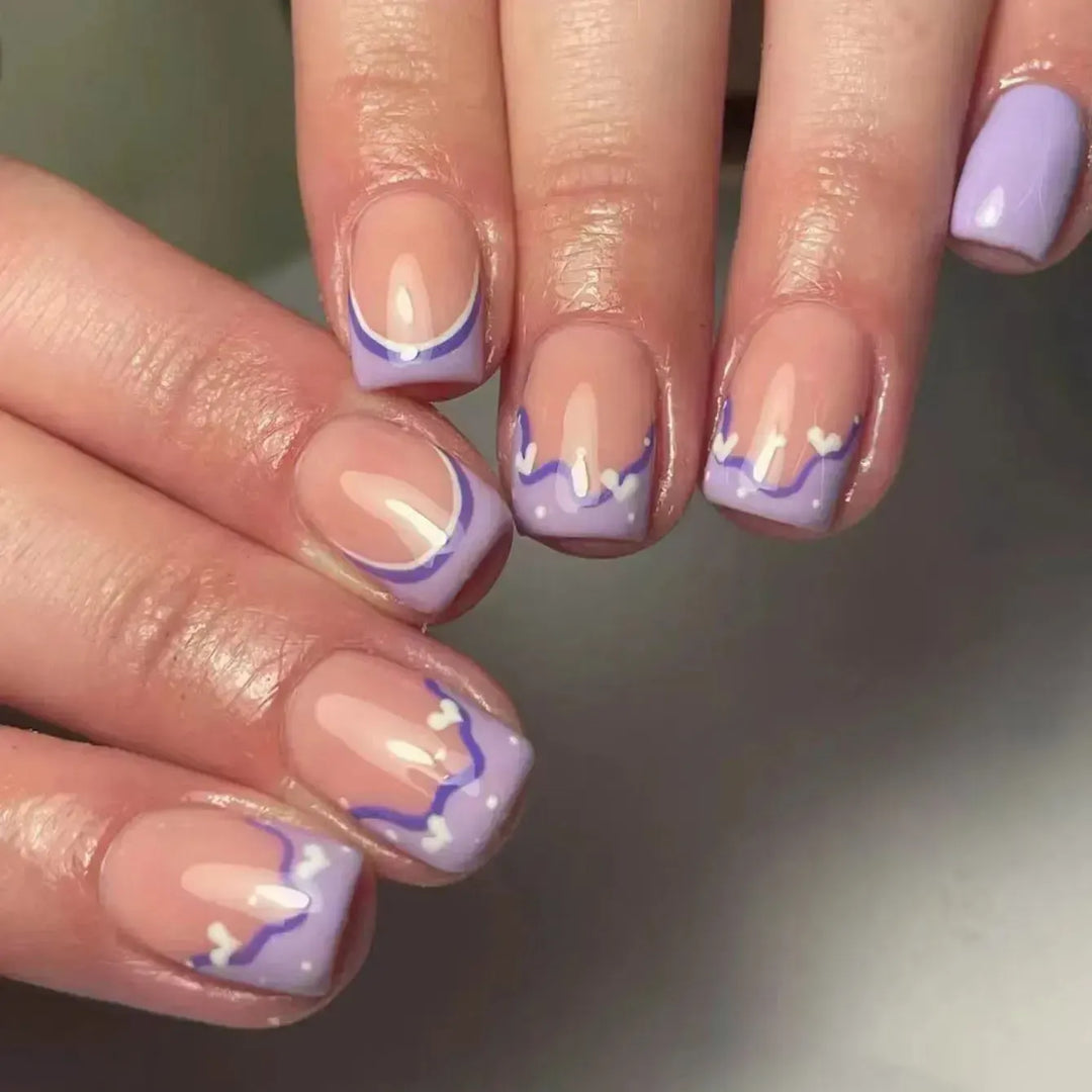 Short Square Press-On Nails – 24 Pcs Acrylic False Nail Tips | Bennys Beauty World-Nails-Bennys Beauty World