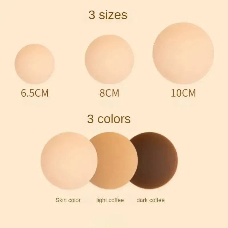 Braless Seamless Nipple Cover Ultra Thin Invisible Bra Nipple Cover Bioadhesive Silicone Reusable Sweatproof Travel Boob Bra-Bennys Beauty World