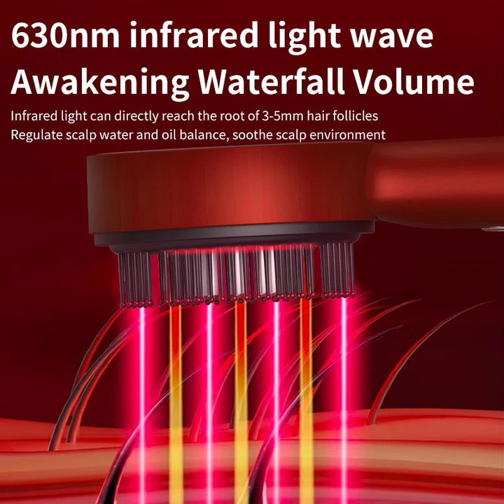3 Modes Electric Vibration Massage Comb Red Light