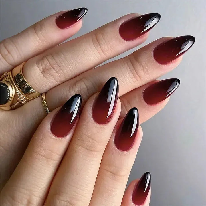 Almond Press-On Nails – 24 Pcs Flower Pattern False Nails | Bennys Beauty World-Nails-Bennys Beauty World