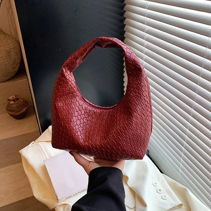 Women Classic Fashion Woven Embossed Handbags