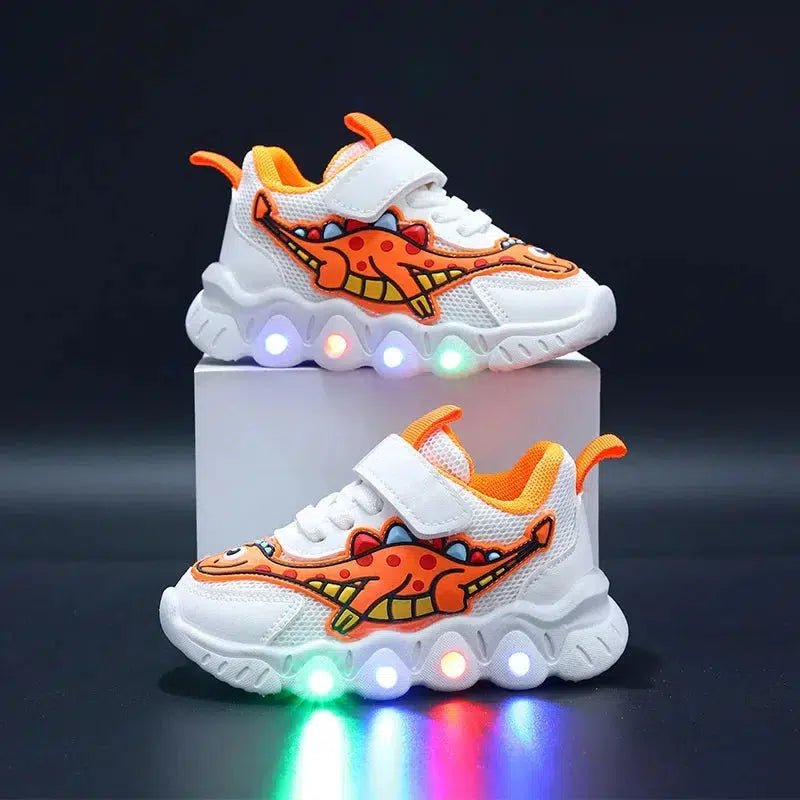 LED Kids Cartoon Dinosaur Boys Casual Sneakers-Shoes-Bennys Beauty World