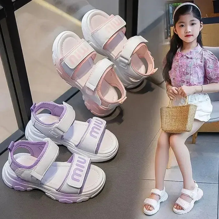 Girls' Pink Princess Sandals – For Summer Age 4–6 Years-Bennys Beauty World